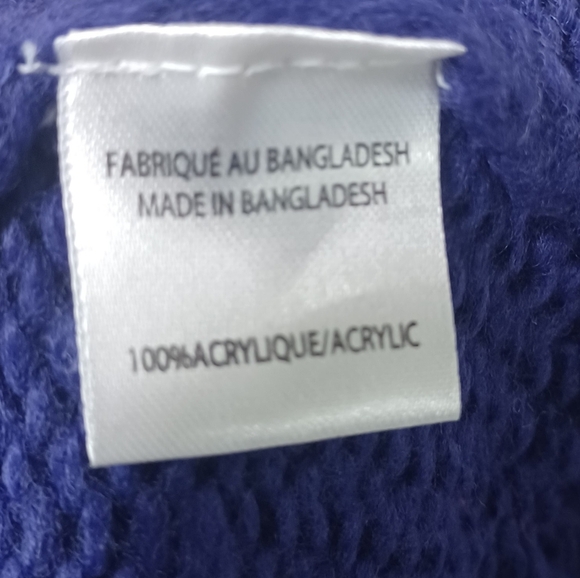 NWOT Colorblock Cozy Knit Sweater Women’s Large Teal Blue Gray Striped Layering - Picture 6 of 9